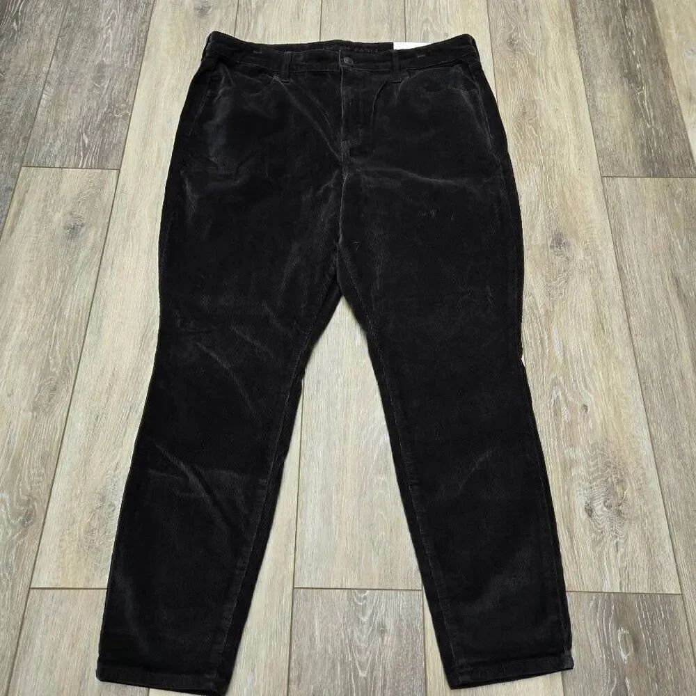 Nwt American Eagle black corduroy high wale women's pants plus size 16 short